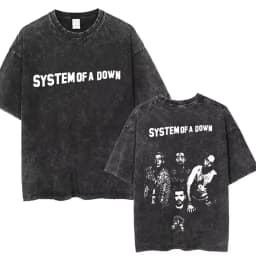 System of A Down Toxicity Album Graphic Washed T-shirt Men Women Rock Oversized T Shirts Male Vintage Alternative Metal T-shirts