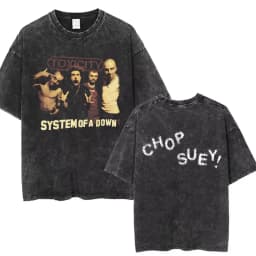 System of A Down Toxicity Album Graphic Washed T-shirt Men Women Rock Oversized T Shirts Male Vintage Alternative Metal T-shirts