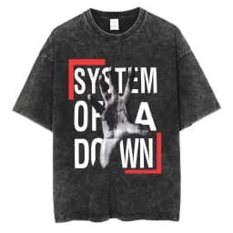 System of A Down Toxicity Album Graphic Washed T-shirt Men Women Rock Oversized T Shirts Male Vintage Alternative Metal T-shirts
