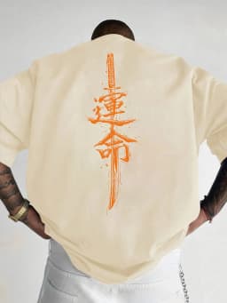 Japanese Samurai Sword Print 100% Cotton Trend Men Women T-shirt Summer Autumn Daily Outdoor Sports Party Casual Short Sleeve
