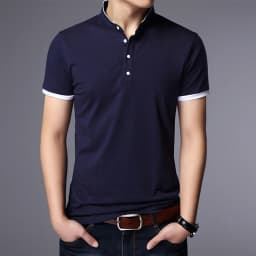 Men's Business Casual Polo Short Sleeve T-shirt Summer Comfortable and Breathable Solid Top