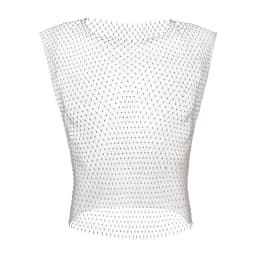 Men Sexy Tank Tops Fishnet Rhinestone Shiny Hollow Vest Man Mesh See-Through Sleeveless T-Shirt Transparent Clothing