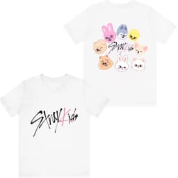 Stray Kids SKZOO Cartoon Fans T-shirt Men and Women Summer Cotton Clothing Fashion Round Neck Short Sleeved Shirt Streetwear