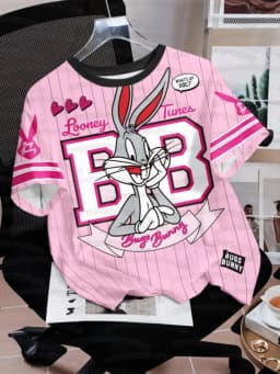 2026 Summer Men's Women's Short Sleeve T-Shirt Tweety Rabbit Cartoon Print Quick drying Round Neck Casual T-shirt Top