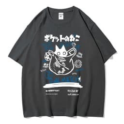 Men Women Cartoon T-Shirts Summer Harajuku Kawaii Cat Printed Short Sleeve Tees Couple Streetwear Loose Clothes Y2K Tops