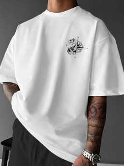 New Summer Geometric and Hill Pattern Men T-shirt Street Style Suitable for Daily Casual Wear Loose Fit 100% Cotton Material