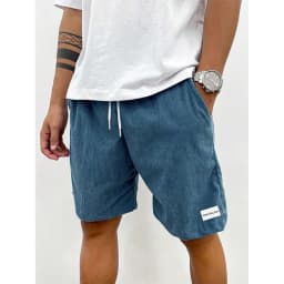 Summer Men Corduroy Sweatpants Casual Shorts Men's Beach Shorts Basketball Short Trousers Solid Color Label Sportswear Men