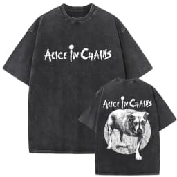 New in Top & Tees Mens T-Shirt Camisetas Rock Band Alice in Chains Dirt Washed Vintage Short Sleeved Round Neck Y2k Tshirt