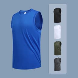 Men's New Large Size Breathable Ice Silk Quick Dry Sleeveless Vest Round Neck Casual Running Fitness M-8xl Summer Sports T-Shirt