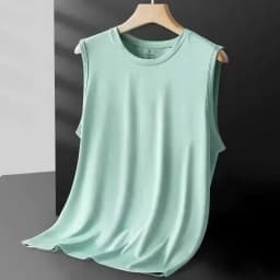 New Summer Ice Silk Men Vest 2026 Thin Breathable Lightweight Sports Wear Loose Men Tank Top T Shirt Fashion Outerwear