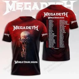New Rock Band Megadeth Tour 3D Print T-shirt Men Women Fashion Hip Hop Oversized Short Sleeve Tops Tees Kids Clothing Apparel