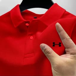 Men's Summer High-End Polo Shirt, with a Solid Color Design. Breathable and Comfortable, High-Quality Men's Clothing.