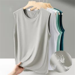 2026 Men's Ice Silk Mesh Tank Tops Gym Stringer Transparent Bodybuilding Sleeveless Shirt Fitness Vest Male Mesh Muscle Singlets