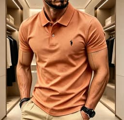 Men Breathable Fabric Solid Color Lapel Polo Shirt Short Sleeve Business Casual Tops With Mini Rider Figure Embroidery On Chest