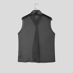 Sexy Mens See Through Sleeveless Shirt Self Tie Neck Sheer Chiffon Muscle Tank Tops Night Club Bar Costume Slim Transparent Vest