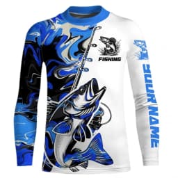 Men Blue Fishing 3D Print Long Sleeve T-shirt Breathable Performance Fashion Tops Tees Fishing Lover Tshirt Mens Clothing