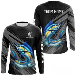Men Blue Fishing 3D Print Long Sleeve T-shirt Breathable Performance Fashion Tops Tees Fishing Lover Tshirt Mens Clothing