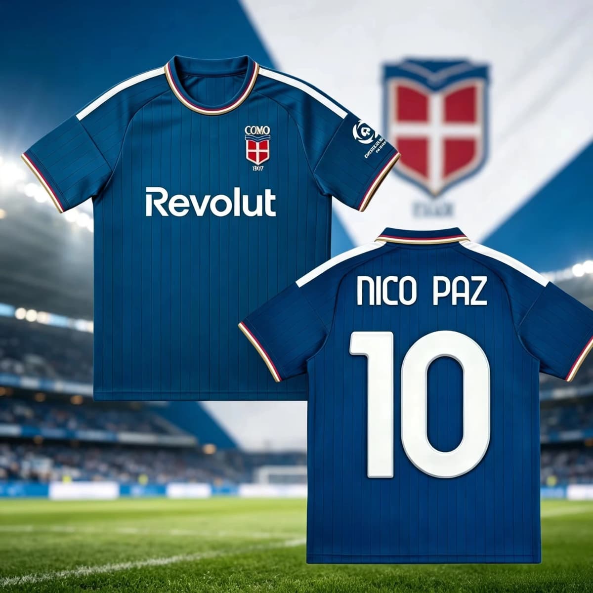 26-27 Season Como Football Jersey Shirt, Nico Paz #10 Jersey Tshirt, Men Summer Training Breathable Quick Drying Sweatshirt