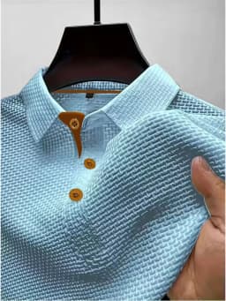 Summer ice silk lapel POLO men's short-sleeved T-shirt, men's top