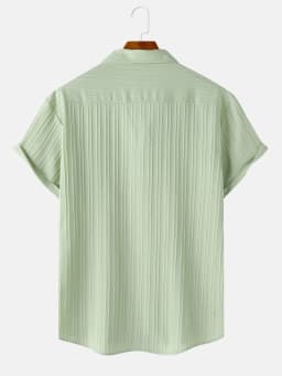 Men's Comfortable Shirt Summer Beach Men's Shirt Men's Short Sleeve Shirts Solid Color Casual Short Sleeve Shirt