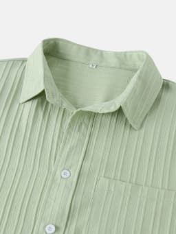 Men's Comfortable Shirt Summer Beach Men's Shirt Men's Short Sleeve Shirts Solid Color Casual Short Sleeve Shirt