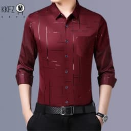 Men's Casual and Fashionable Long Sleeved Printed Shirt, Non Ironing and Wrinkle Resistant Business Top