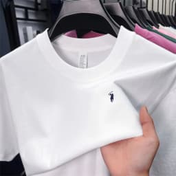 100% Pure Cotton Breathable Short-Sleeved T-Shirt for Men's Summer Golf, Paul Print Loose Casual Round Neck Top