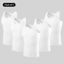 1/3/5 Piece Men's Four Season Pure Cotton Slim Fit Versatile Vest Round Neck Sports Fitness Base Shirt Sleeveless Casual Top