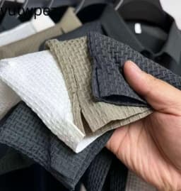 Fat and Plus Size Men's Short Sleeved T-shirt, Ice Silk Mesh Shirt Collar, High-end Solid Color Polo Shirt, Half Sleeved Top For