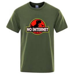 Men's High Quality Cotton Blend Funny Dinosaur Print Summer T Shirt Loose O-neck For Men Tshirt Short Sleeve T-shirt Male Tee