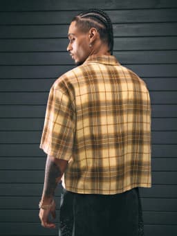 Men's College Style Casual Short Sleeved Checkered Shirt, Suitable For Spring And Autumn Campus Wear And Daily Travel