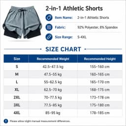 Men's 2 in 1 Gym Shorts Quick Dry Workout Running Shorts Compression Liner Zipper Pocket Athletic Training Summer Shorts