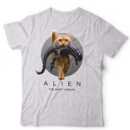 Alien T-shirt for Both Men and Women, Short and Fun Sci-fi Horror Movie, Printed T-shirt for Cat Lovers, Fashionable