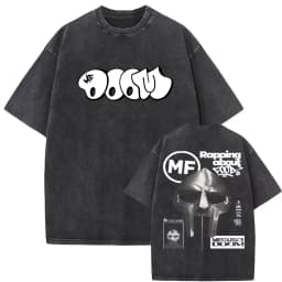 2025 Washed Vintage Rapper Mf Doom MM FOOD Graphic Print Tshirt Men Women Hip Hop Fashion T-shirts Male Casual