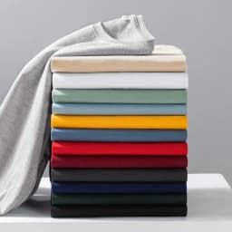 Men's Solid Color round Neck Long Sleeve T-Shirt Cotton Summer Comfortable Breathable Casual Top in Various Colors
