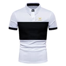 2025 New Men's Fashion Summer Stripe Printing Comfortable and Breathable Polo Shirt Outdoor Leisure Sportswear