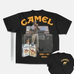 New 2026 Retro Car Camel Cigarettes T-Shirt Vintage Cotton Tops Tee Short Sleeve Casual Streetwear Oversized Women Men Clothing