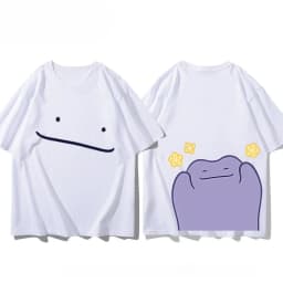 Pokemon 30th Anniversary Ditto Front and Back Printed T-shirt for Men's and Women's New Summer Style Y2K Harajuku Style T Shirt