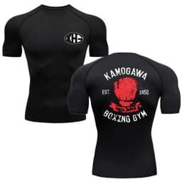 Anime Hajime Compression Shirt Men Short Running T Shirt Gym Sports Top Quick Dry Breathable Fitness Sportswear Bodybuilding Tee