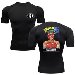 Anime Hajime Compression Shirt Men Short Running T Shirt Gym Sports Top Quick Dry Breathable Fitness Sportswear Bodybuilding Tee