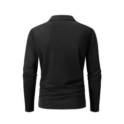 Spring Men's Casual Business Long Sleeve Shirt Solid Color Breathable Lapel T-shirt Men's Outdoor Long Sleeve Polo Shirt Top