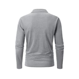 Spring Men's Casual Business Long Sleeve Shirt Solid Color Breathable Lapel T-shirt Men's Outdoor Long Sleeve Polo Shirt Top