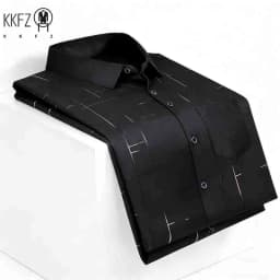 2026 Casual Business Men's Fashion Casual Short Sleeve Shirt Anti-Wrinkle Geometric Print Daily Top