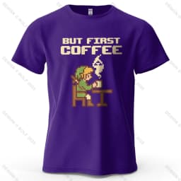 BUT FIRST COFFEE Cozy Printed Men's T-Shirt 100% Cotton Oversized Playful Graphic Tees for Women Tops Tees Casual Streetwear