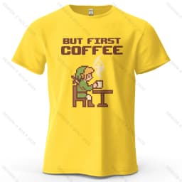 BUT FIRST COFFEE Cozy Printed Men's T-Shirt 100% Cotton Oversized Playful Graphic Tees for Women Tops Tees Casual Streetwear