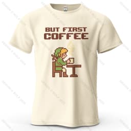 BUT FIRST COFFEE Cozy Printed Men's T-Shirt 100% Cotton Oversized Playful Graphic Tees for Women Tops Tees Casual Streetwear