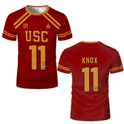 All For the Game The Foxhole Court Lacrosse Hockey Jersey USC Trojans Cosplay Uniform Men's Breathable Sports T-shirt Kids Tops