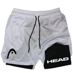 2025 trendy street style fitness shorts for men, quick drying gym training, jogging, double-layer sports shorts
