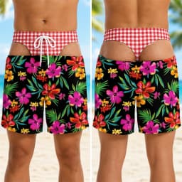 viral 3D print funny fake Buttock design swim trunks for men Hawaii vacation beach party shorts summer quick dry shorts gift