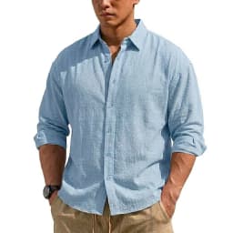 New Men's Long Sleeve Cotton Shirt Luxury T Shirt Elegant Men's Linen Shirts Autumn Breathable Hawaiian Shirts Button T-shirt